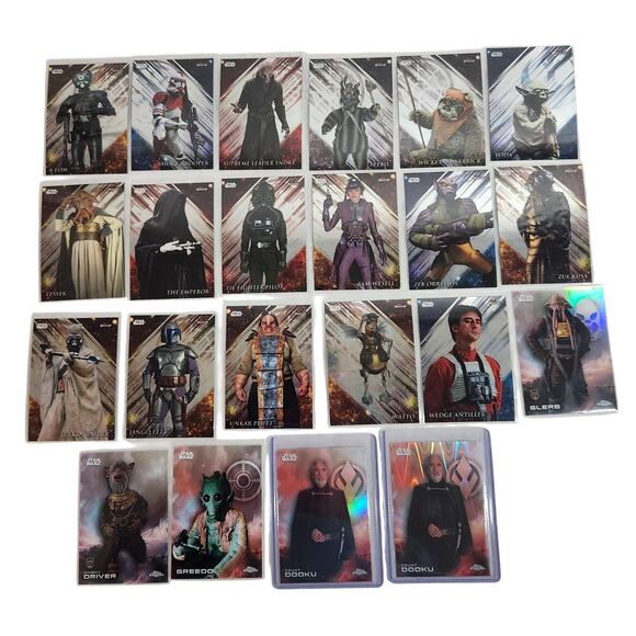 Topps Finest & Chrome Star Wars Trading Cards Lot Of 22 Cards 2018, 2025 NM - Picture 1 of 10